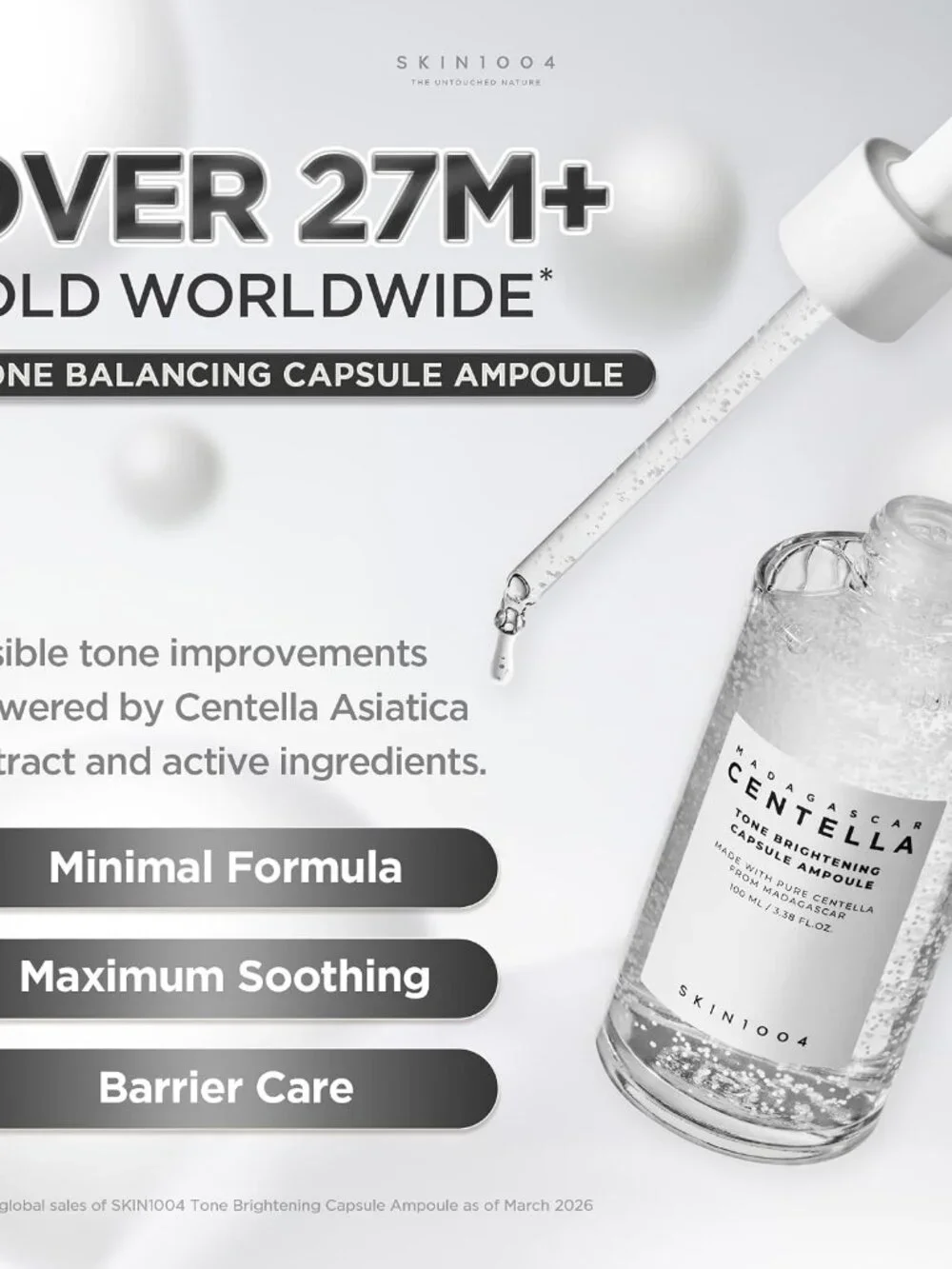 SKIN1004 Tone Balancing Capsule Ampoule, Niacinamide & Centella Serum for Face